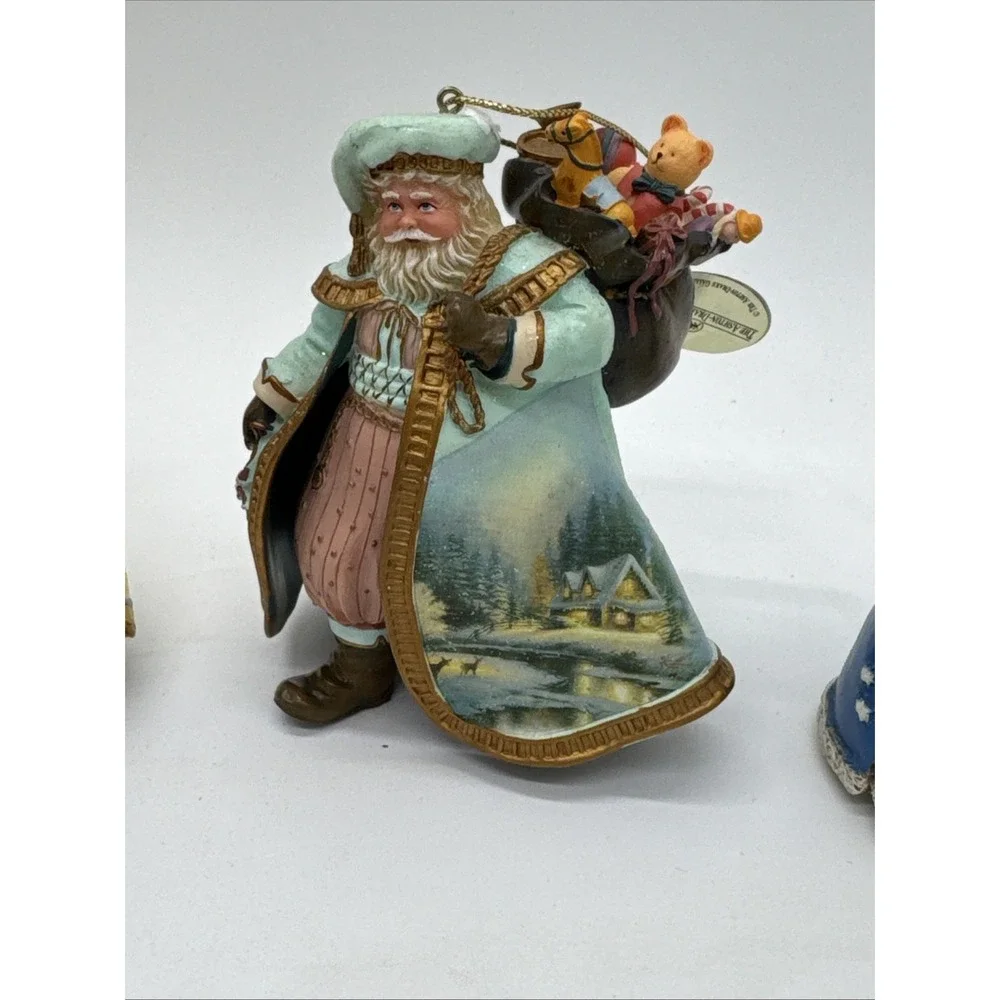 8 Vintage Ashton Drake Thomas Kinkade Old‎ World Santa Ornaments New With Tags